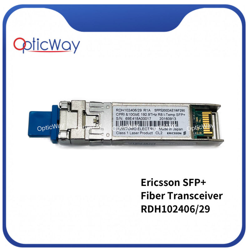 에릭슨 RDH102406/29 R1A SFP 10G DWDM 192.9THz 40km 1554.13nm CRTUAEZLAA SFP+ 섬유 송신기